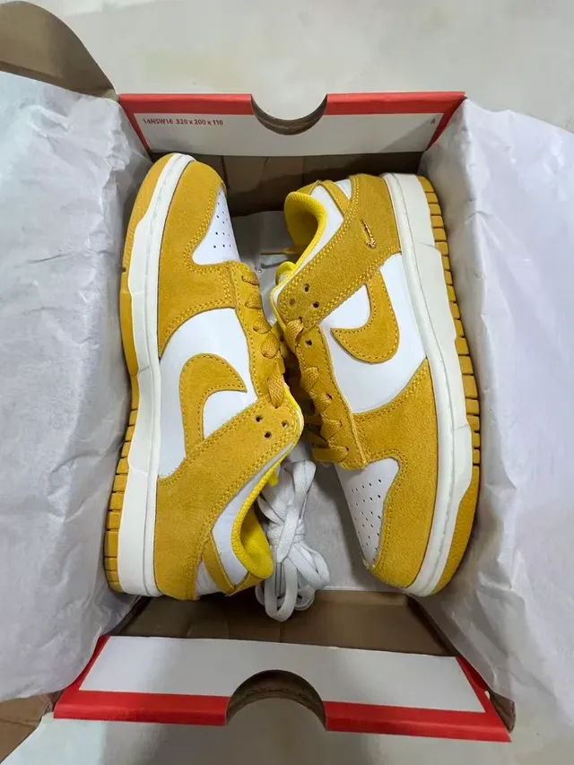 Nike Dunk Low Mustard Yellow and White Lifestyle Sneakers 9
