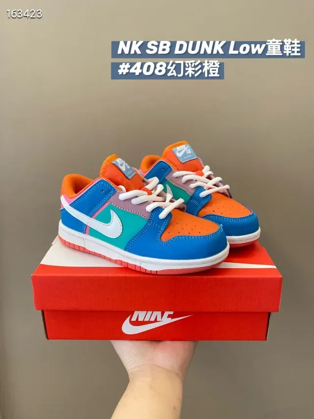 Nike Dunk Low Red Black White Kids Lifestyle Sneakers 7