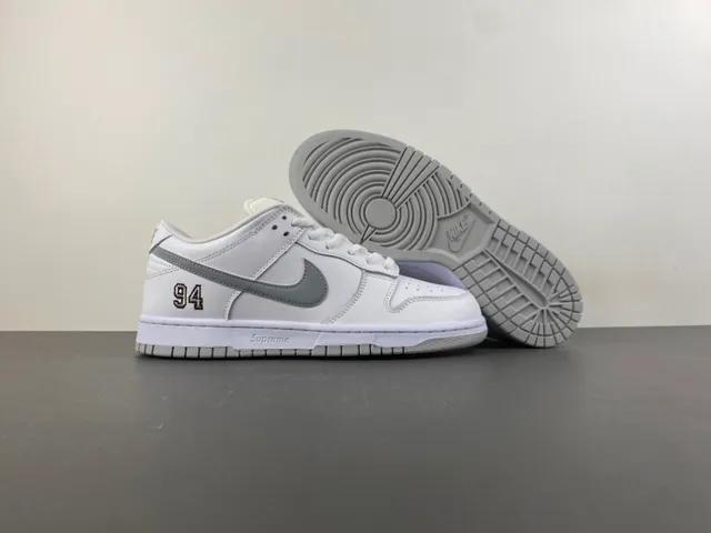 Nike Dunk Low Supreme '94 White Gray Lifestyle Sneakers 12