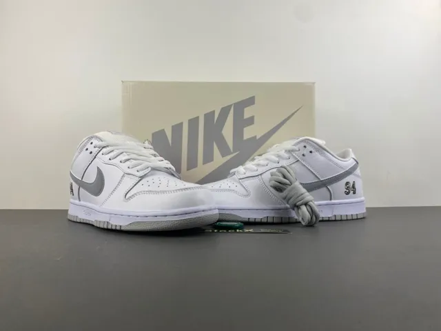 Nike Dunk Low Supreme '94 White Gray Lifestyle Sneakers 13