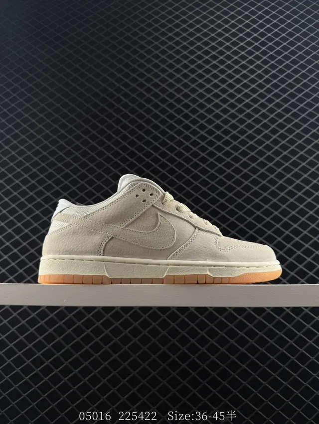 Nike Dunk SB Low Chaussures De Skateboard En Daim Beige Marron Avec Langue Rembourrée 7