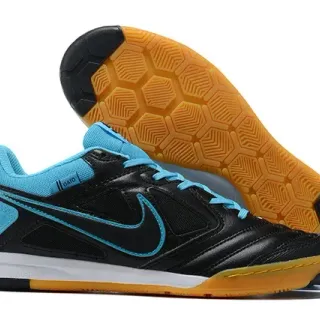 Nike Gato Black Blue Low-Top Synthetic Leather Upper Indoor Soccer Shoes