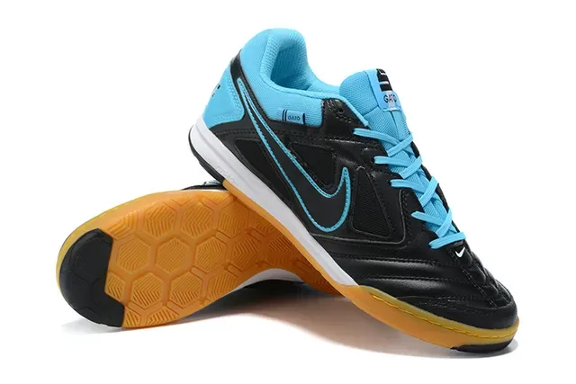 Nike Gato Black Blue Low-Top Synthetic Leather Upper Indoor Soccer Shoes 3