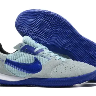 Nike Gato Blue Gray Low-Top Mesh-Suede Upper Indoor Soccer Shoes