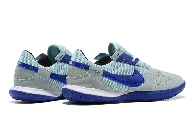 Nike Gato Chaussures de Football Indoor Bleu Gris Low-Top Maille Daim 2