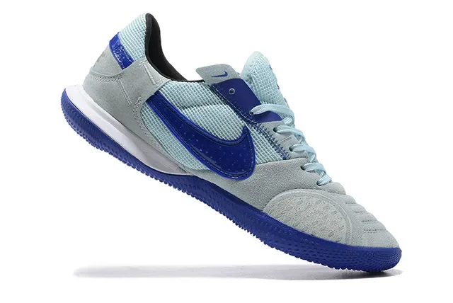 Nike Gato Chaussures de Football Indoor Bleu Gris Low-Top Maille Daim 5