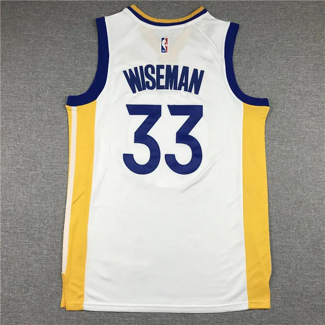 Nike Golden State Warriors White Yellow Blue Jersey 3