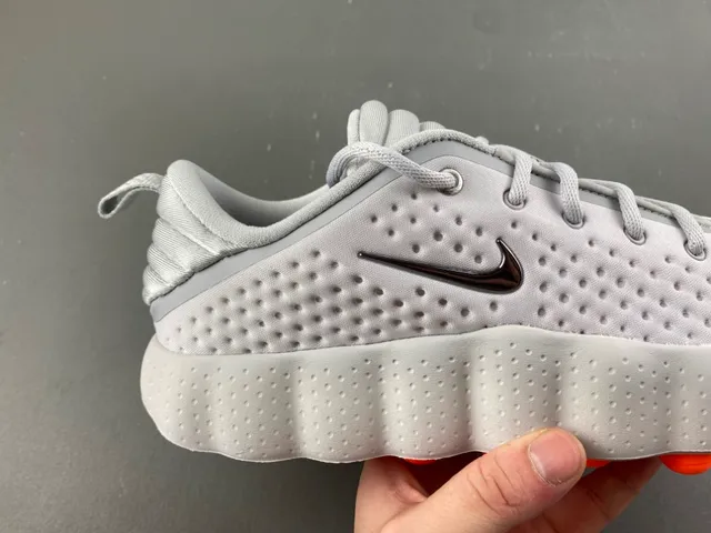 Nike Gray Black Perforated Knit Upper Sculpted Wavy Midsole Lifestyle Sneakers 3