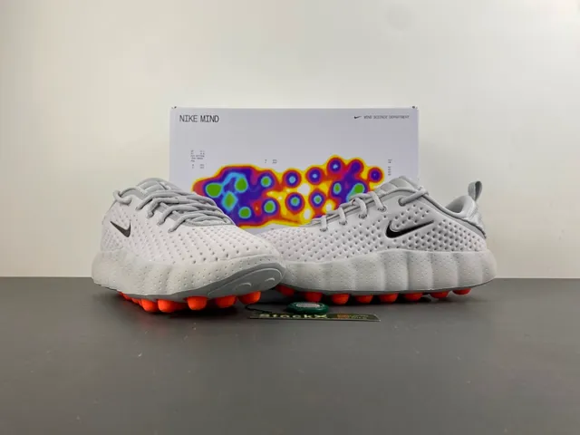 Nike Gray Black Perforated Knit Upper Sculpted Wavy Midsole Lifestyle Sneakers 12