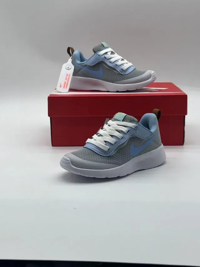 Nike Gray Blue Mesh Upper Synthetic Overlays Lifestyle Sneakers 8