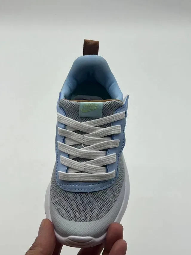 Nike Gray Blue Mesh Upper Synthetic Overlays Lifestyle Sneakers 17