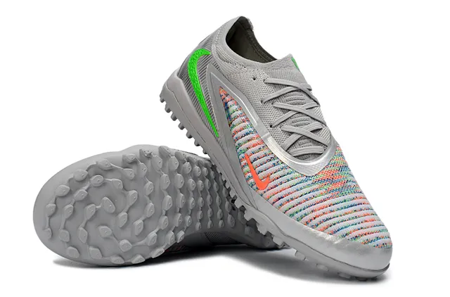 Nike Gris Multicolore Tricot Supérieur Tissé Avant-pied Gazon Chaussures de Football 3