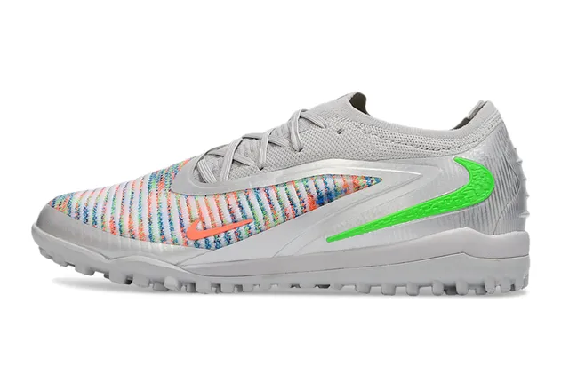 Nike Gris Multicolore Tricot Supérieur Tissé Avant-pied Gazon Chaussures de Football 8
