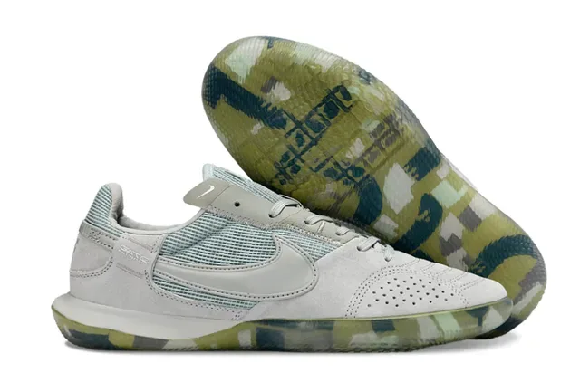 Nike Gray Multicolor Perforated Leather Toe Layered Mesh And Suede Upper Sneakers 1