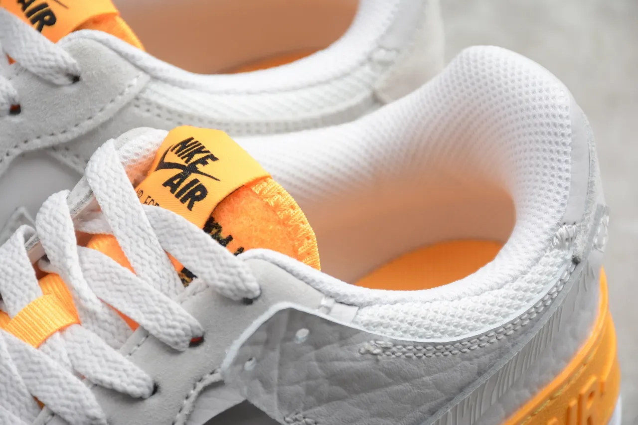 Nike Gray Orange Low-Top Platform Sole Lifestyle Sneakers 8