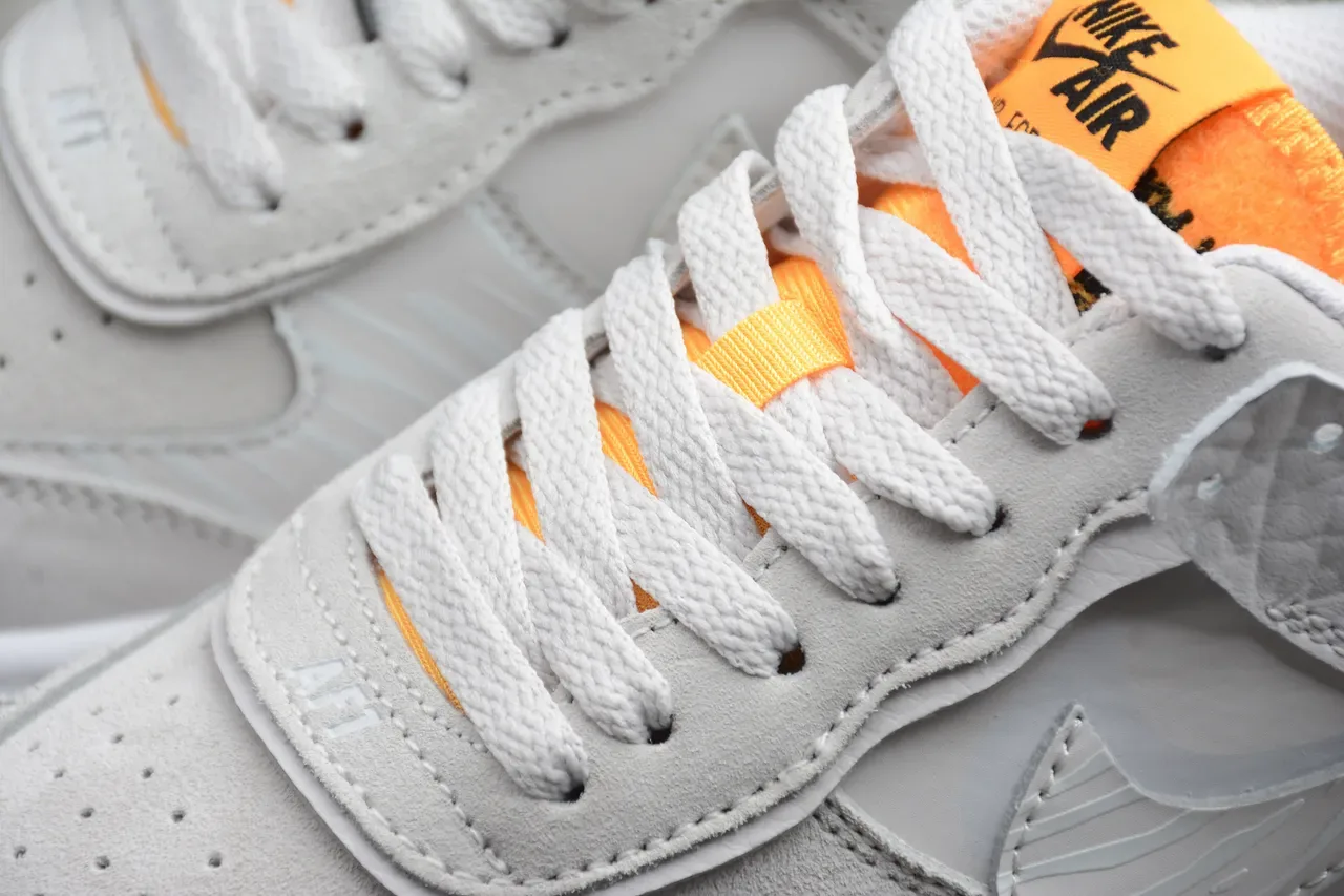 Nike Gray Orange Low-Top Platform Sole Lifestyle Sneakers 9