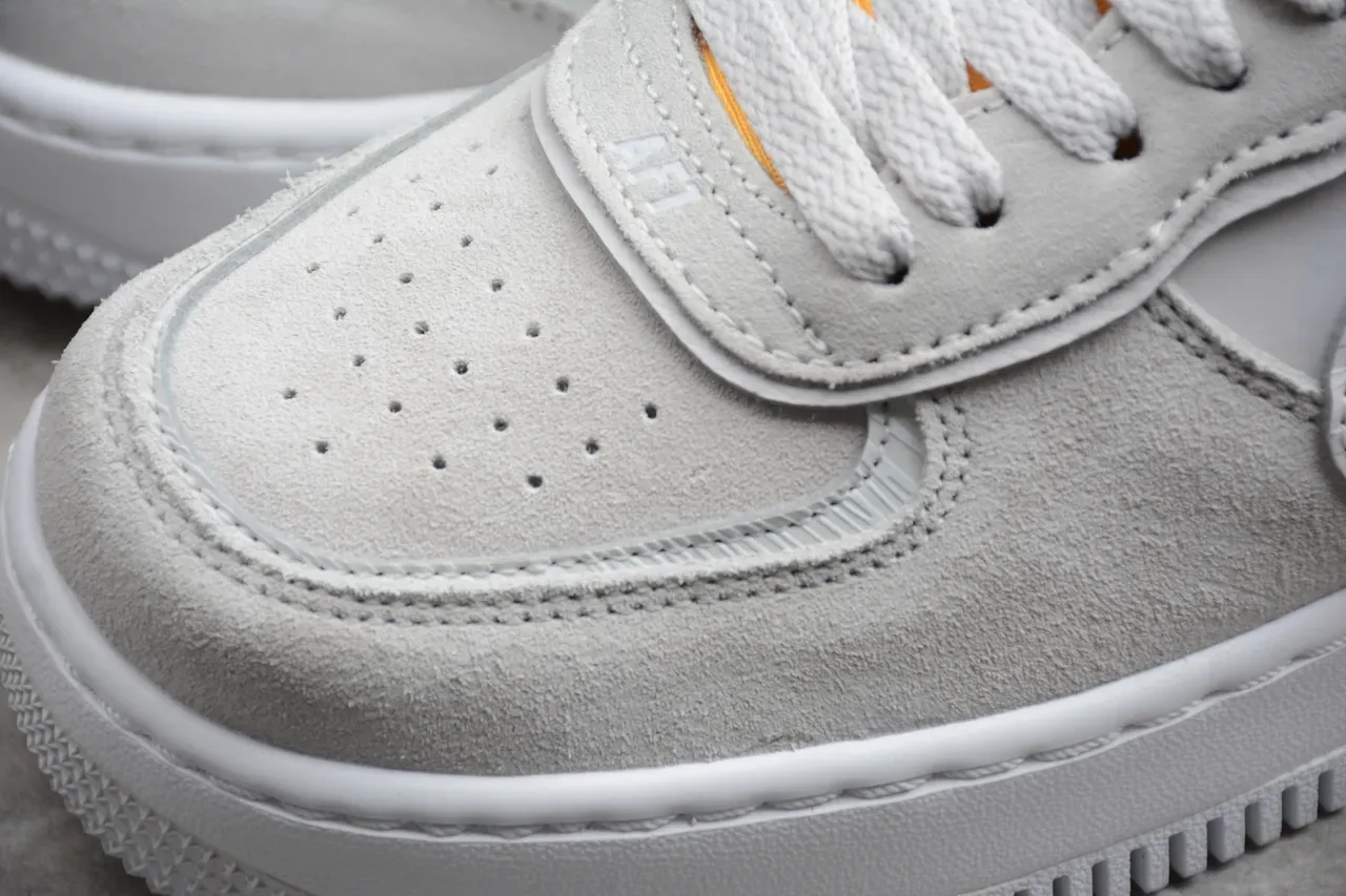 Nike Gray Orange Low-Top Platform Sole Lifestyle Sneakers 10