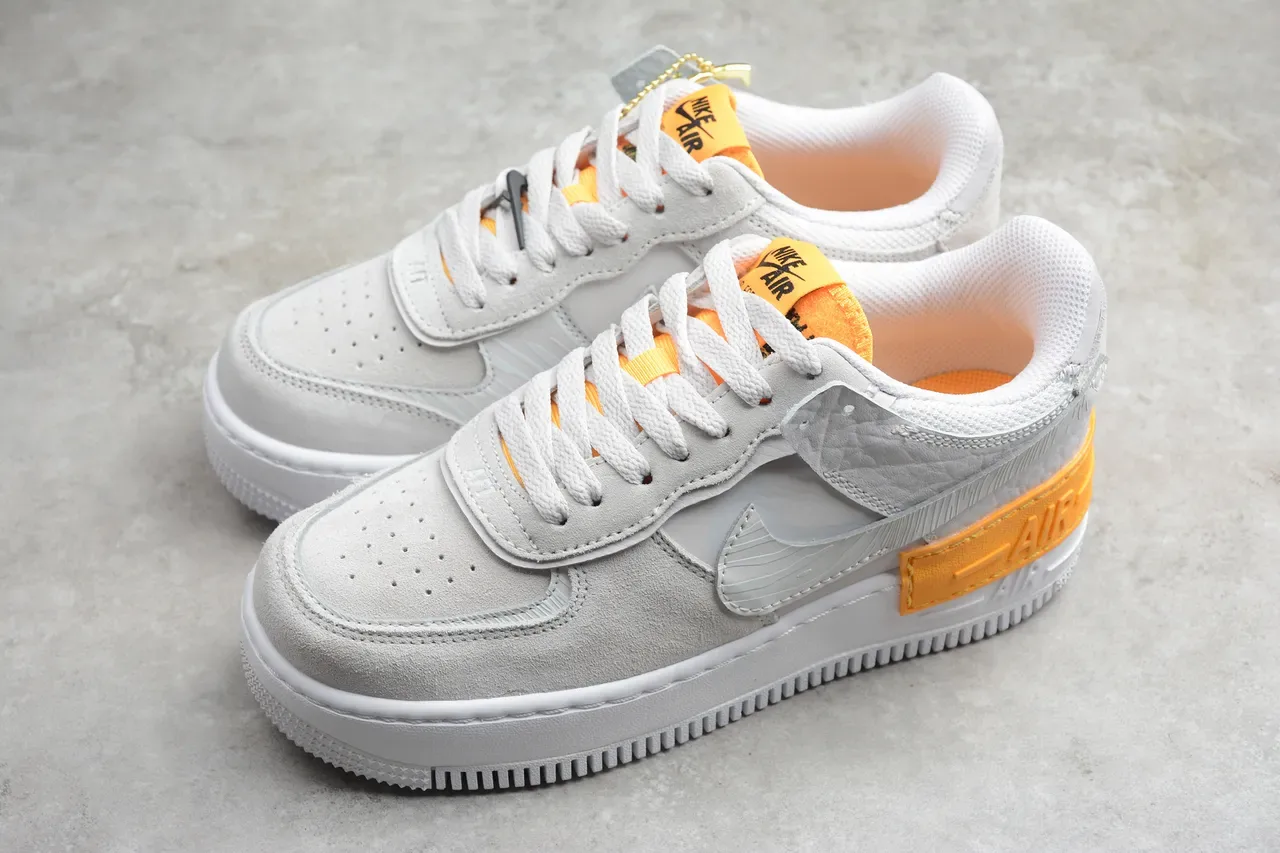 Nike Gray Orange Low-Top Platform Sole Lifestyle Sneakers 11