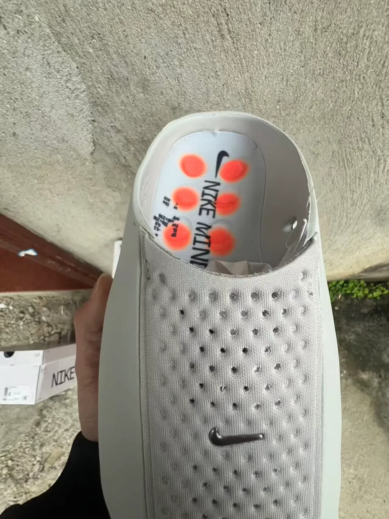 Nike Gray Orange Sculpted Wavy Midsole Pod Outsole Sneakers 4