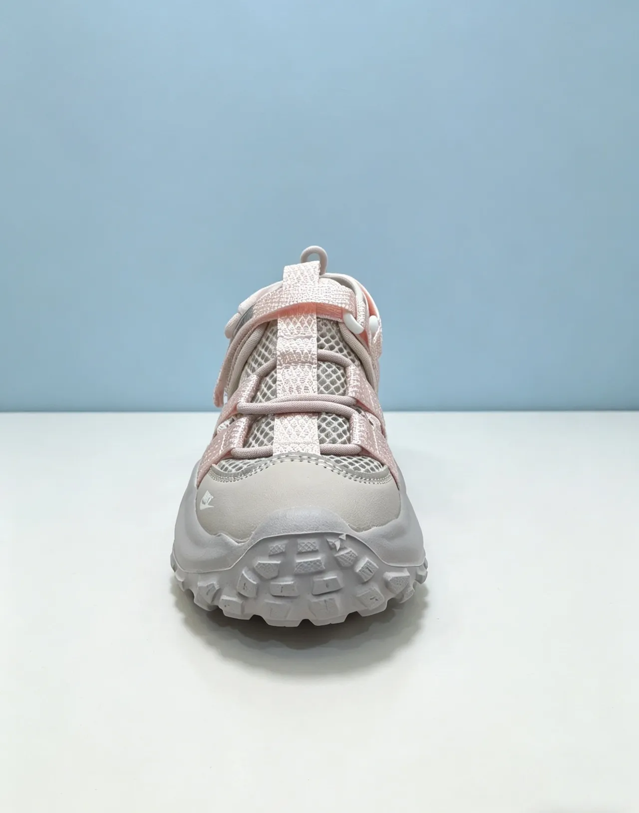 Nike Gris Rose Épaisse Plateforme Semelle Multi-Bandes Velcro Fermeture Sandales Casual 5