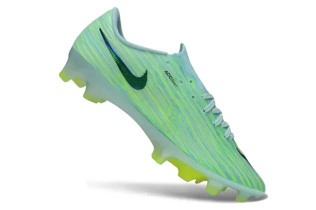 Nike Green Blue Flyweave Knit Upper Air Zoom Cushioning Firm-Ground Soccer Shoes 2