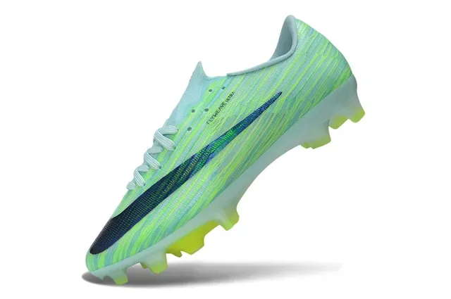 Nike Green Blue Flyweave Knit Upper Air Zoom Cushioning Firm-Ground Soccer Shoes 3