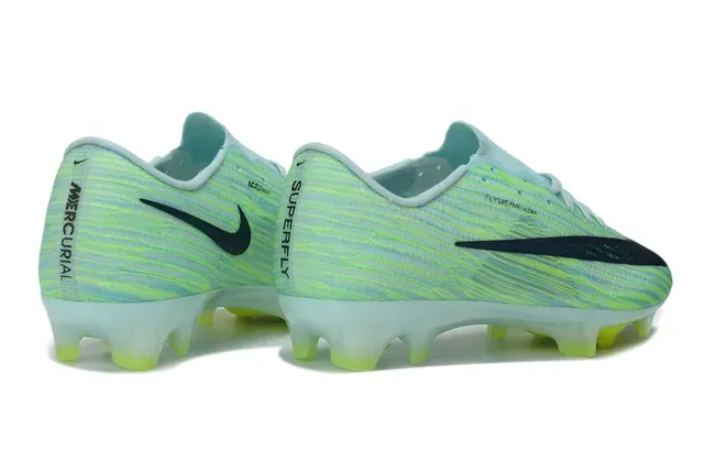 Nike Green Blue Flyweave Knit Upper Air Zoom Cushioning Firm-Ground Soccer Shoes 5