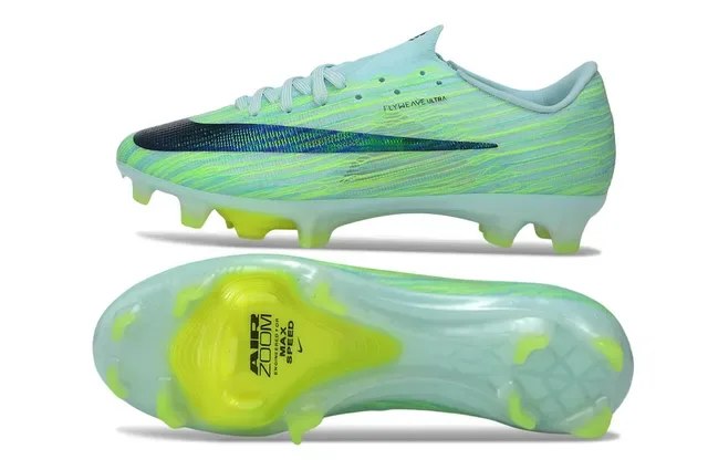 Nike Green Blue Flyweave Knit Upper Air Zoom Cushioning Firm-Ground Soccer Shoes 6