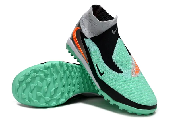 Nike Vert Argent Collar Sock-Fit Cage Asymétrique en Maille Chaussures de Football pour Pelouse 4