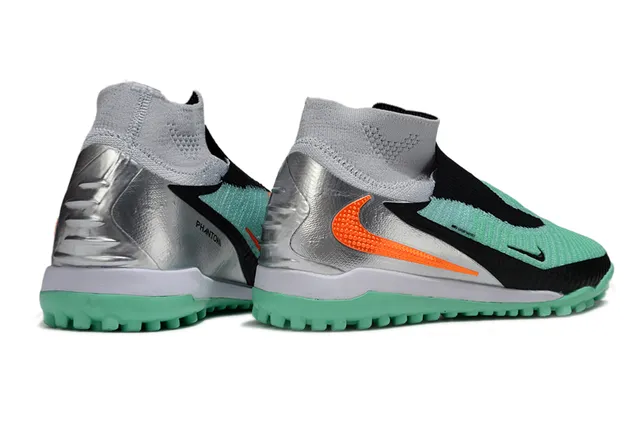 Nike Vert Argent Collar Sock-Fit Cage Asymétrique en Maille Chaussures de Football pour Pelouse 6