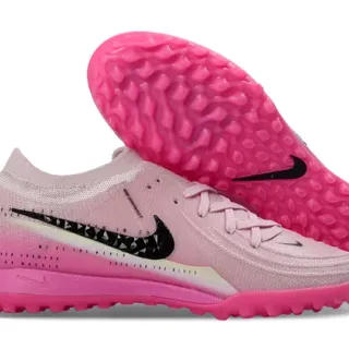 Nike Gripknit Turf Zapatos de fútbol rosa y negro de punto para césped artificial