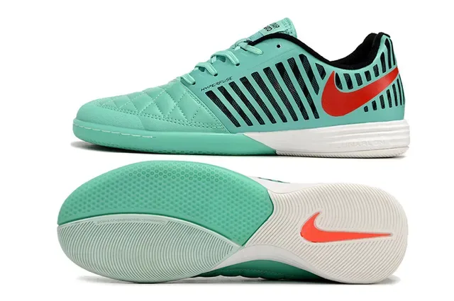 Nike Hypervenom Indoor Green Red Quilted Toe Cap Vertical Black Synthetic Overlays Indoor Soccer Shoes 4