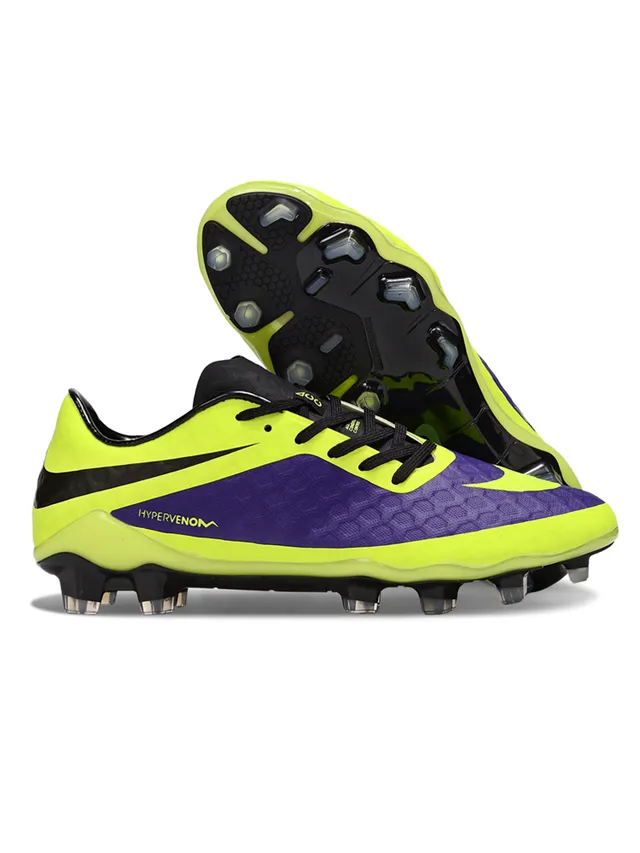 Nike HyperVenom Blanc Bleu Bas Lacets Synthétique Texturé Supérieur Terrain Ferme Chaussures de Football 8