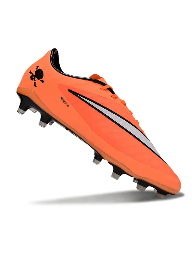 Nike HyperVenom Blanc Bleu Bas Lacets Synthétique Texturé Supérieur Terrain Ferme Chaussures de Football 22