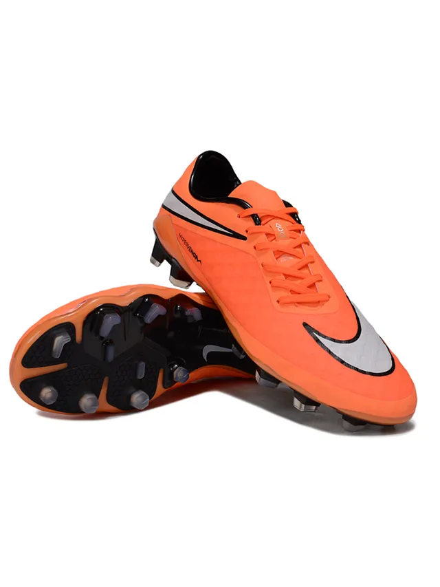 Nike HyperVenom Blanc Bleu Bas Lacets Synthétique Texturé Supérieur Terrain Ferme Chaussures de Football 24