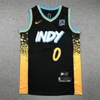 Nike Indiana Pacers City Edition Black Gold Blue Jersey