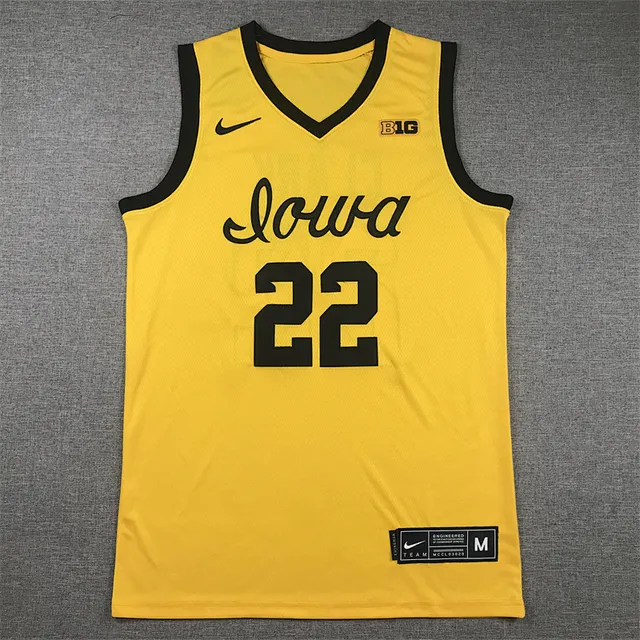 Nike Iowa Hawkeyes 22 Trim Amarelo Preto camisa de basquete 2