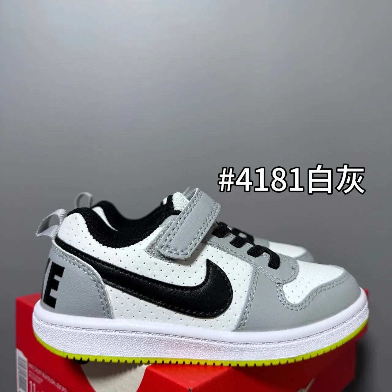 Nike Kids Low-Top Velcro Strap Black Lifestyle Sneakers 12