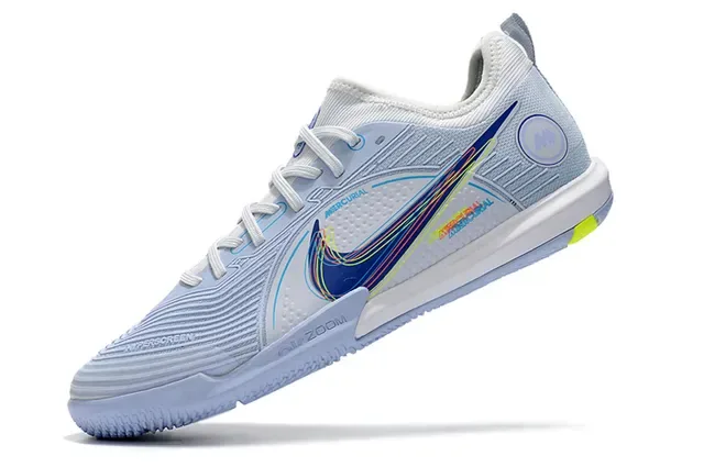 Nike Mercurial Blue Orange Low-Cut Indoor Court Silhouette Textured Synthetic Mesh Upper Sneakers 3