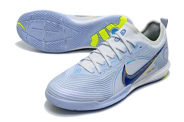 Nike Mercurial Blue Orange Low-Cut Indoor Court Silhouette Textured Synthetic Mesh Upper Sneakers 4