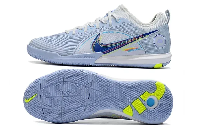 Nike Mercurial Blue Orange Low-Cut Indoor Court Silhouette Textured Synthetic Mesh Upper Sneakers 7