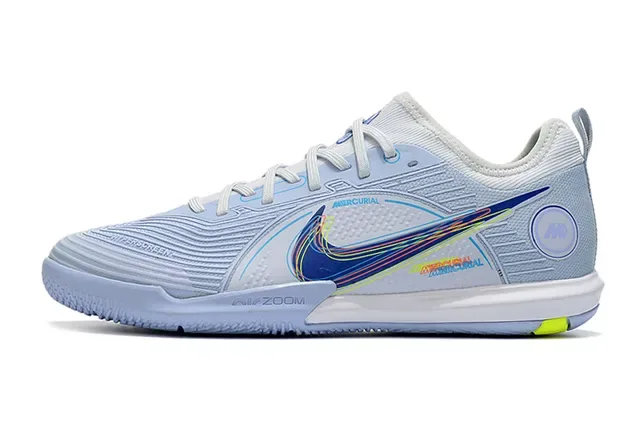 Nike Mercurial Blue Orange Low-Cut Indoor Court Silhouette Textured Synthetic Mesh Upper Sneakers 8