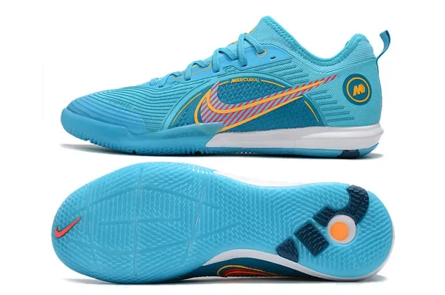 Nike Mercurial Blue Orange Low-Cut Indoor Court Silhouette Textured Synthetic Mesh Upper Sneakers 13