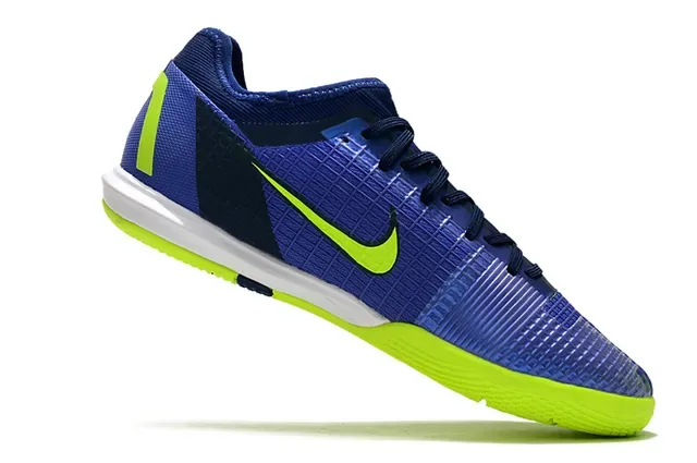 Nike Mercurial Blue Orange Low-Cut Indoor Court Silhouette Textured Synthetic Mesh Upper Sneakers 22