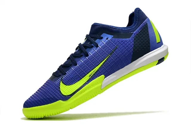 Nike Mercurial Blue Orange Low-Cut Indoor Court Silhouette Textured Synthetic Mesh Upper Sneakers 23