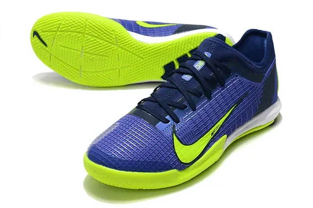 Nike Mercurial Blue Orange Low-Cut Indoor Court Silhouette Textured Synthetic Mesh Upper Sneakers 24