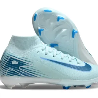 Nike Mercurial Superfly Blue High-Cut Knit Collar TPU Cage Overlay Firm-Ground Soccer Shoes