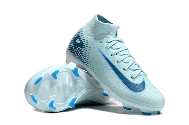 Nike Mercurial Superfly Blue High-Cut Knit Collar TPU Cage Overlay Firm-Ground Soccer Shoes 2