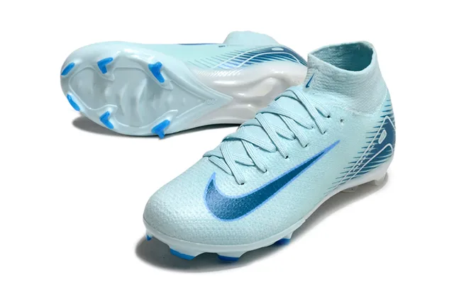 Nike Mercurial Superfly Blue High-Cut Knit Collar TPU Cage Overlay Firm-Ground Soccer Shoes 3