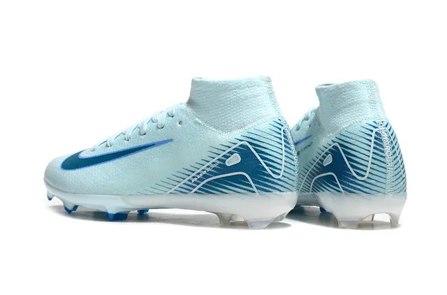 Nike Mercurial Superfly Blue High-Cut Knit Collar TPU Cage Overlay Firm-Ground Soccer Shoes 4